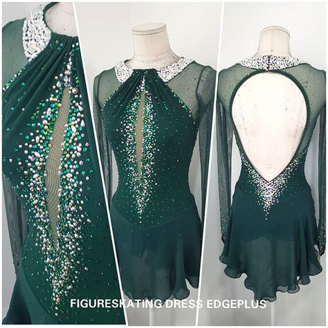 @edgeplus_ on Instagram: “#figureskating#figureskatingdress #figureskatingcostume#skatingcostume #skatingdress#swarovski#costume” Figure Skating Dress Patterns, Ice Skating Competition Dress, Roller Skating Dress, Leotard Dance Costume, Ice Dance Dresses, Figure Skating Competition, Ice Figure Skating, Competition Skating Dress, Ice Skating Costumes