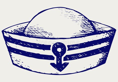 Sailor Illustration, Navy Tattoos, Cap Drawing, Sailor Theme, Duck Tattoos, Easy Crafts To Sell, Sailor Cap, Bird Quotes, Skulls Drawing