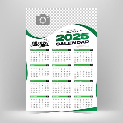 Wall Calendar 2025, 2025 Calendar Design Template, 2025 Calendar Design, Calendar Illustration Design, Modern Calendar Design, Thai Menu, Wall Calendar Design, Calendar Design Template, Calendar Background