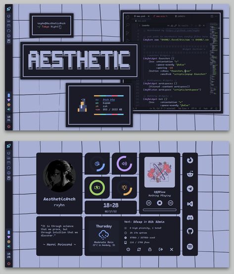 Programmer Aesthetic, Linux Rice, Github Profile, Snowflake Snowflake, Desktop Environment, Learn Computer Science, Desktop Themes, Computer Gadgets, Notion Planner