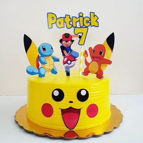 Picachu Cakes Ideas, Pickachoo Cake Design, Pikachu Theme Cake, Pikachu Themed Birthday Party, Picacho Cake, Pichachu Cake, Pokemon Theme Cake, Pastel Pikachu, Pikachu Cake Ideas