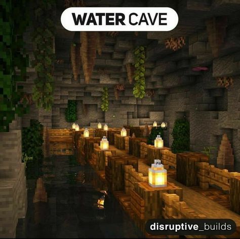 Minecraft Cave House Design, Minecraft Cave Farm Ideas, How To Train Your Dragon Minecraft Builds, Minecraft Cave Build Ideas, Cave Decorations Minecraft, Minecraft Cave Bridge, Minecraft Cave Building Ideas, Ravine Village Minecraft, Underground Village Minecraft