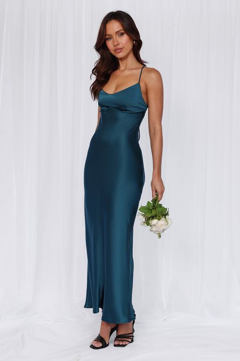 Fashion For Women | Official Online Store Teal Satin Dress, Teal Bridesmaid Dresses, Candy Dress, Teal Wedding, Long Bodycon Dress, Teal Dress, Maxi Dress Wedding, Blue Bridesmaids, Satin Maxi