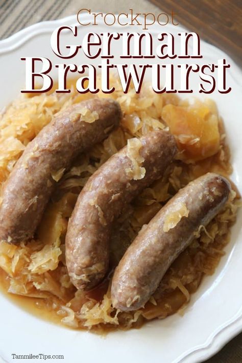 Beer Brats And Sauerkraut Crock Pot, Sauerkraut And Bratwurst, Beer Brats Recipe Slow Cooker, Bratwurst And Sauerkraut Recipes Crockpot, Slow Cooker German Recipes, Slow Cooker Bratwurst, Bratwurst And Sauerkraut Recipes, Bratwurst Recipes Crockpot, German Brats