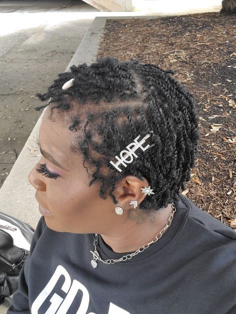 Super Short Starter Locs, Starter Locs Black Women Short, Starter Locs 4c, Micro Locs Starter, Loc Crown, Micro Braids Styles, Locs Journey, Natural Hair Haircuts, Sister Locks