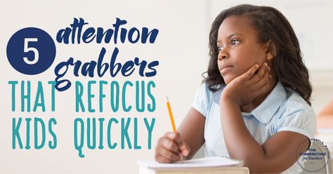 At this point in the school year, many of us have lost of the patience and enthusiasm for refocusing kids in a playful way and fallen into the trap of just barking at the kids (“No talking!”)  or pleading with them (“I need quiet! Waiting for quiet!”) all day long. But ironically, it’s more tiring … Kagan Strategies, Teaching Respect, Fun Lesson Plans, Behavior Management Strategies, Sixth Grade Math, Attention Getters, Classroom Procedures, Attention Grabbers, Classroom Routines