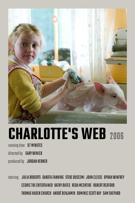 Charlottes Web Movie, Charlotte’s Web, Web Movie, Sam Shepard, Cedric The Entertainer, Steve Buscemi, Charlotte's Web, Robert Redford, Movie Prints