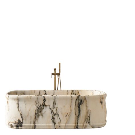 Capella Bathtub 72” - Marmi Natural Stone Stone Tub, Marble Bathtub, Stone Bathtub, Primary Bath, Bathtub Design, Burnished Brass, Plumbing Fixtures, Green Stone, Building Materials