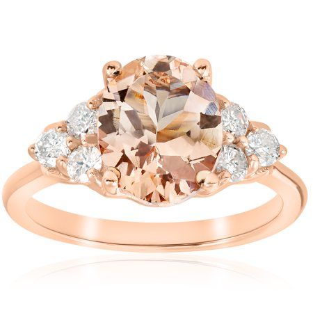 Morganite Diamond Engagement Ring, 14k Rose Gold Jewelry, Morganite Diamond Ring, Diamond Centerpiece, Morganite Jewelry, Diamond Ring Princess Cut, Womens Ring, Morganite Diamond, Ring Trends