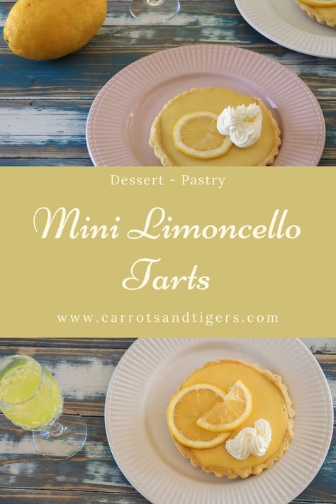 Recipe for mini limoncello tarts Limoncello Recipe, Spring Dessert, Mini Tart, Culinary Travel, Lemon Tart, Pies & Tarts, Tart Recipes, Mini Desserts, Pie Recipes