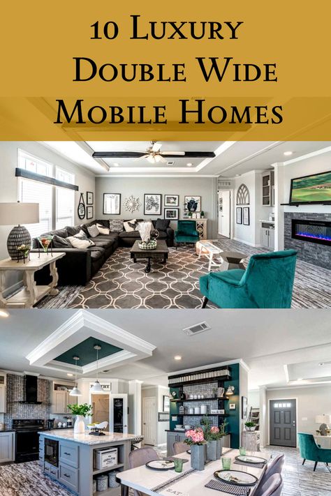 Luxury Double Wide Mobile Homes Double Wide Room Addition Ideas, Luxury Double Wide Mobile Homes, Mobile Home Plans Double Wide, Mobile Home Kitchen Remodel Double Wide, Luxury Mobile Home Interior Design, Luxury Trailer Homes, Double Wide Trailer Floor Plans, Double Wide Mobile Home Floor Plans, Mobile Homes Doublewide