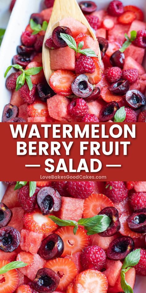 Healthy Fruit Side Dishes, Watermelon Berry Salad, Fruit Based Breakfast, Fruit Side Dishes, Fruit Sides, Love Bakes Good Cakes, Good Cakes, Berry Fruit Salad, Easy Fruit Salad Recipes