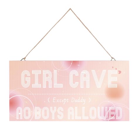 Girl Cave Sign, Hanging Bedroom Door Decoration Sign for Bedroom Woodland Nursery Home Decor, No Boys Allowed Except Daddy Sign Wall Decorations, Cute Pink Preppy Room Decor for Teen Girls Girls Room Door Sign, Pink Preppy Room Decor, Pink Preppy Room, Bedroom Door Decorations, No Boys, Sign For Bedroom, Girl Cave, No Boys Allowed, Gold Rooms