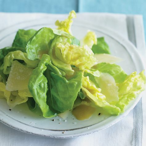 Sometimes the best salad is the simplest one -- this dish features buttery Boston lettuce, shaved Parmesan, and a classic vinaigrette. Lettuce Recipe, Boston Lettuce, Easter Salad, Salads Green, Lettuce Salad Recipes, Lettuce Recipes, Shaved Parmesan, Salad Aesthetic, Green Salads