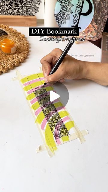 Gurpreet Kaur - Mandala|ZIA on Instagram: "DIY Bookmark- Zentangle Inspired ✨ Save and share" Zentangle Bookmarks, Diy Bookmark, Instagram Diy, On Instagram, Quick Saves, Instagram