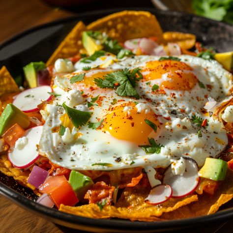 Chilaquiles with Eggs Chilaquiles Casserole Breakfast, Leftover Tortillas, Chilaquiles Breakfast, Chilequilles Chilaquiles Recipe Easy, Chilaquiles With Eggs, Mexican Breakfast Dishes, Breakfast Chilaquiles, Traditional Mexican Breakfast, Fried Tortillas