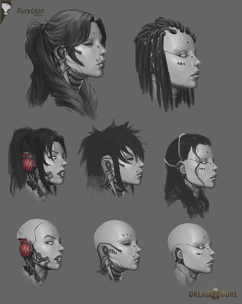 Cyberpunk Hairstyles, Futuristic Hairstyles, Cyberpunk Hair, Tatoo 3d, Arte Robot, Cyberpunk Aesthetic, Cyberpunk Character, Concept Art Character, Science Fiction Art