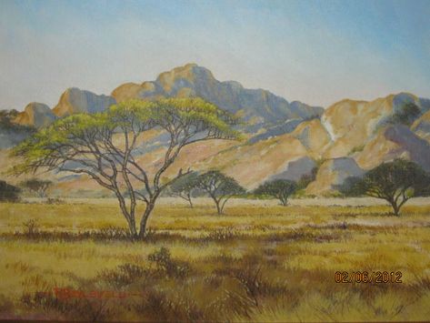 Lowveld Acacia Trees Africa Drawing, Africa Painting, Landscape Painting Watercolor, Creative Photoshoot Ideas, Gift Drawing, Landscape Paintings Acrylic, School Art Projects, Landscape Drawings, Impressionist Paintings