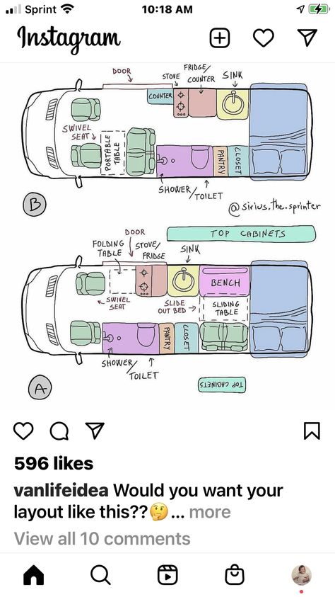 Sprinter Van Conversion Floor Plan, Ford Transit Camper Van Layout Floor Plans, Sprinter Van Floor Plan, Van House Layout, Van Life Floor Plans, Van Conversion Layout Floor Plans, Van Blueprints, Van Life Layout, Van Conversion Ideas Layout