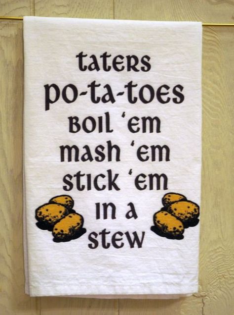 Lord of the Rings, LOTR, Hobbit, Taters Kitchen Towel, Flour Sack Dish Towel Lotr Kitchen Decor, Lord Of The Rings Kitchen Decor, Lord Of The Rings Sayings, Lotr Diy Decor, Hobbit Kitchen Ideas, Lord Of The Rings Cricut Projects, Lotr Bedroom Ideas, Lord Of The Rings Diy Decor, Lord Of The Rings Kitchen