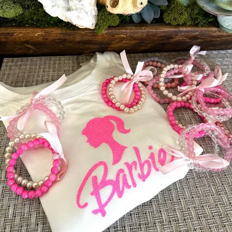 6 Bracelets Total (3 Sets Of 2). Mix Of Pink Hues And Pearl Color Beads. Barbie 8th Birthday Party, Pink Themed Birthday Bracelets, Barbie Themed Jewelry, Barbie Inspired Bracelet, Barbie Themed Bracelet, Barbie Party Favors, Barbie Bracelet, Barbie Decorations, 2023 Barbie