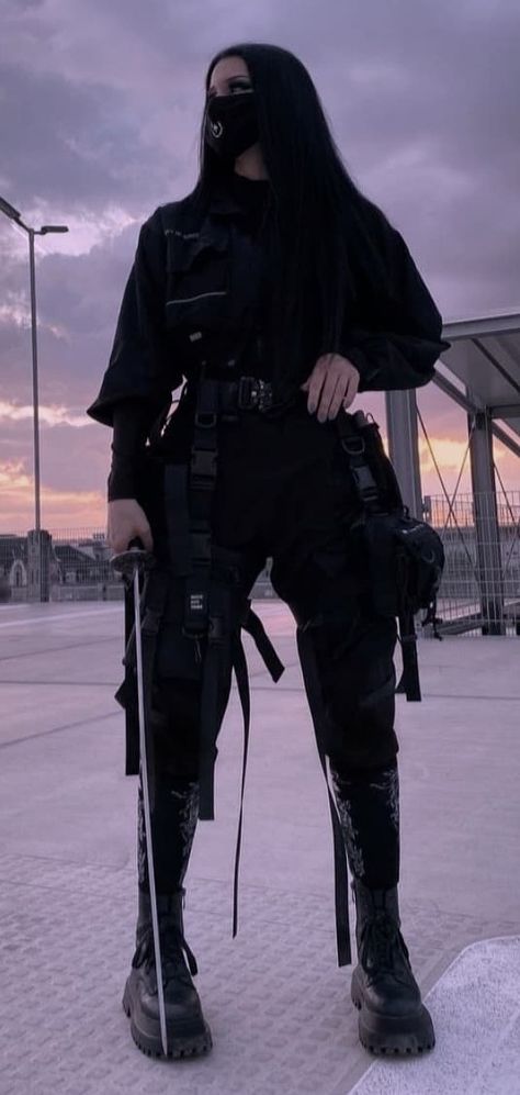 Girl Techwear, Techwear Female, Tech Wear Aesthetic, Female Techwear, Techwear Girl Outfit, Techwear Girl, Techwear Women, Grunge Anime, Spy Outfit