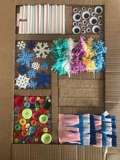 Sensory Board Ideas, Diy Sensory Toys, Baby Activity Board, Baby Sensory Board, Diy Busy Board, Diy Sensory Board, Diy Sensory, Handmade Kids Toys, Sensory Wall