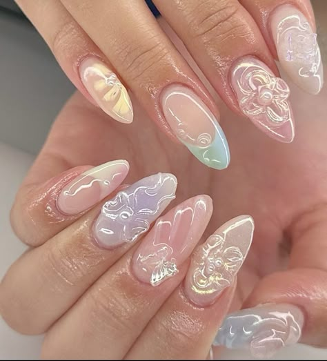 Pink Nail Ideas, Nail Bling, Spring Colours, Simple Acrylic, Punk Nails, Pink Ombre Nails, Simple Gel Nails, Summery Nails, Pink Nail Art