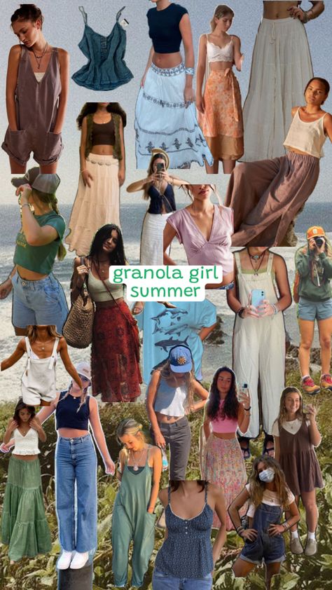 Cute Granola Outfits, Granola Summer Outfits, Granola Girl Outfits, Granola Outfits, Salted Granola, Granola Girl Aesthetic, European Summer Outfits, Summer Outfits For Teens, Outfit Inspo Summer