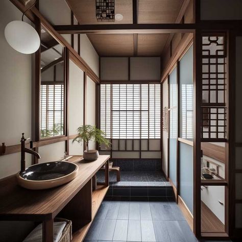 Japanese Style Shower Room, Traditional Japanese Bathroom Design, Luxury Bathroom Layout, Japanese Spa Design, Japanese Baths, Traditional Japanese Bedroom, Japanese Bathroom Ideas, Japanese Bathrooms, Japanese Bathroom Design