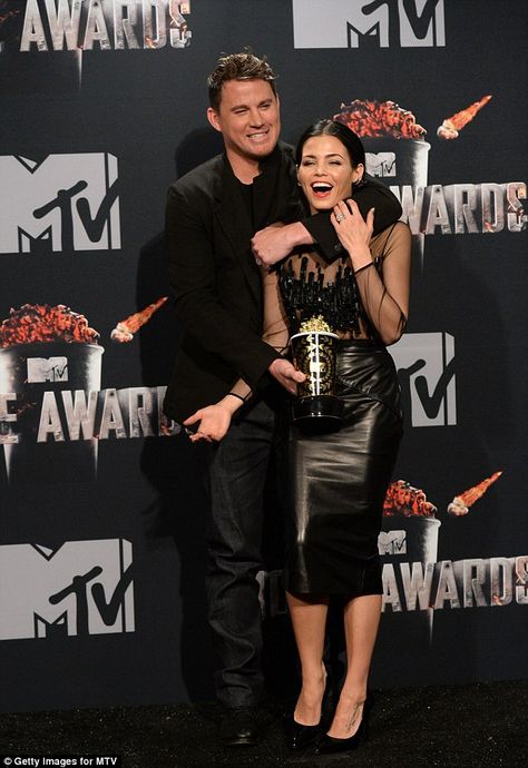 Winning celebration: Channing Tatum celebrated his MTV Movie Award win by putting wife Jenna Dewan-Tatum in a headlock Channing Tatum And Jonah Hill, Chaning Tatum Shes The Man, Tatum Channing, Changing Tatum, Channing Tatum Vman Magazine, Channing Tatum In Shes The Man, She’s The Man Channing Tatum, Jenna Lee, Pose For Pictures