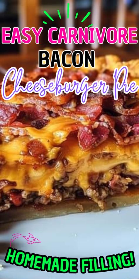 Carnivore Bacon Cheeseburger Pie Pioneer Cheeseburger Pie, Carnivore Burger Patties, Carnivore Cheeseburger Pie, Loaded Bacon Cheeseburger Tacos, Carnivore Bacon Cheeseburger Pie, Hamburger Bacon Recipes, Carnivore Diet Hamburger Recipes, Carnivore Supper Ideas, Carnivore Crockpot Meals