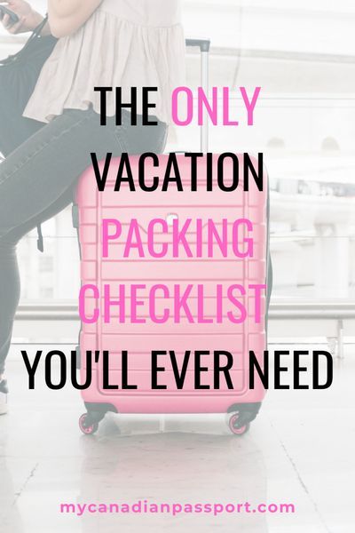 Eliminate the stress in packing by using this printable, comprehensive vacation packing list. I guarantee you won't forget a thing! #packingtips #packinglist #packingchecklist #beprepared Beach Packing Checklist, Canada Downtown, Winter Vacation Packing, Vacation Packing Checklist, Canada Cruise, Packing For Vacation, Packing Tips And Tricks, Europe In Winter, Vacation Packing Tips