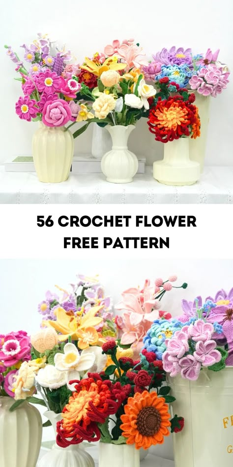 56 Free Crochet Flower Patterns Crochet Birth Month Flowers, Crochet Bluebonnet Free Pattern, Crochet Patterns Free Flowers, How To Crochet Flowers Free Pattern, Flower Crochet Bag Free Pattern, Crochet Plants And Flowers, Crochet Thread Flowers Free Pattern, Crochet Peony Pattern, Flat Crochet Flowers Free Pattern