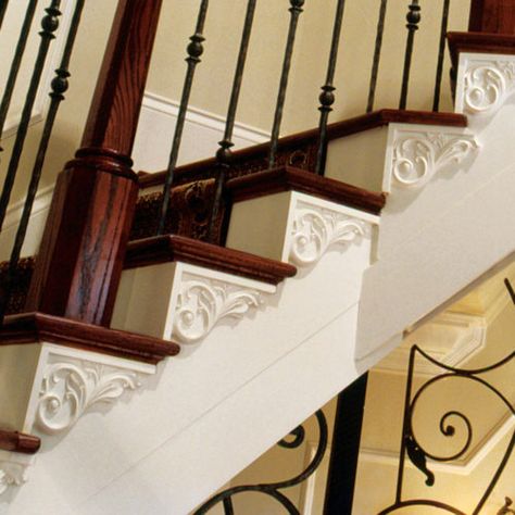 Unusual Stairs, Amazing Stairs, Stairway Ideas, Stairs Makeover Design, Diy Stairs Makeover, Stairs Makeover Ideas, Stair Brackets, Stair Renovation, Stairs Renovation