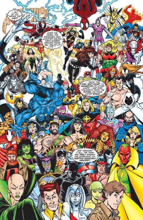 George Perez Art, Avengers Pictures, George Perez, Secret Societies, Avengers Wallpaper, Decoupage Art, Decoupage Vintage, Superhero Comics, Original Collage