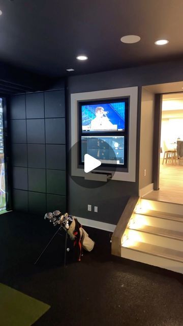 1M views · 63K likes | Finished Basements NJ ™ on Instagram: "⛳️ Teeing off in style!
•
•
#pgatour #golfing 
#golfswing #themasters 
#golf #basementremodel 
#tigerwoods #golfsimulator" Basement Golf Room, Basement Golf Simulator Room, Basement Golf Simulator, Indoor Golf Room, Golf Simulator Room Design, Simulator Room, Basement Media Room, Golf Simulator Room, Golf Room