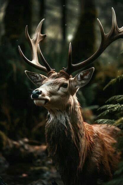 In The Woods, Free Photo, Antlers, Deer, Flowers, Nature