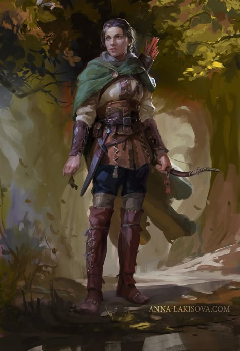 ArtStation - forest ranger Dnd Characters Art, Dnd Ranger, Medieval Archer, Ranger Dnd, Archer Characters, Dnd Portraits, Ren Faire Outfits, Concept Reference, Forest Ranger