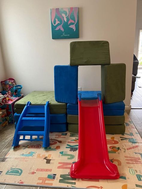 Nugget Build With Slide, Nugget With Slide, 2 Nugget Builds With Slide, Nugget Couch Slide, Nugget Couch Obstacle Course, 1 Nugget Configurations, Nugget Couch Ideas Two, 2 Nugget Couch Configurations, 2 Nugget Couch Builds