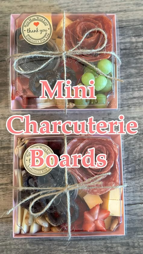 These Mini Charcuterie Boards 
 • are perfect for your next event!
 • 
 • #minicharcuterie #minicharcuterieboards #minicharcuteriebox #minicharcuterieboxes #charcuterie #charcuterieboard #luxurypicnicevents #luxurypicnicsetup #luxurypicnics Mini Charcuterie Board Valentines, Charcuterie Board Boxes To Go, Charcuterie Board One Person, Creating A Charcuterie Board, Box Charcuterie Board Ideas, Cheeseboard For 2, What Cheese For Charcuterie Board, Teacher Charcuterie Box Gift, Mini Christmas Charcuterie Boxes