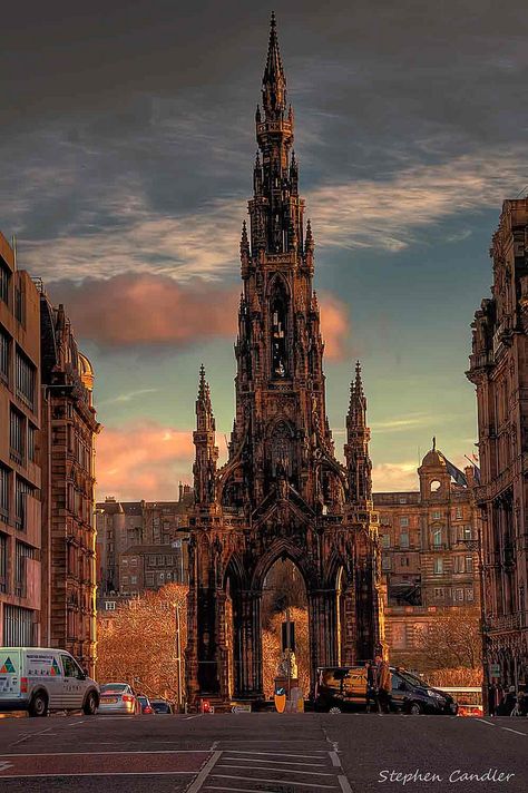 The Scott Monument   The Scott Monument in commemoration of Sir Walter Scott in Edinburgh, Scotland. The Scott Monument, Scott Monument Edinburgh, Travelling List, Edinburgh Aesthetic, Scotland Wallpaper, Goth Architecture, Scott Monument, Sir Walter Scott, A Darker Shade Of Magic