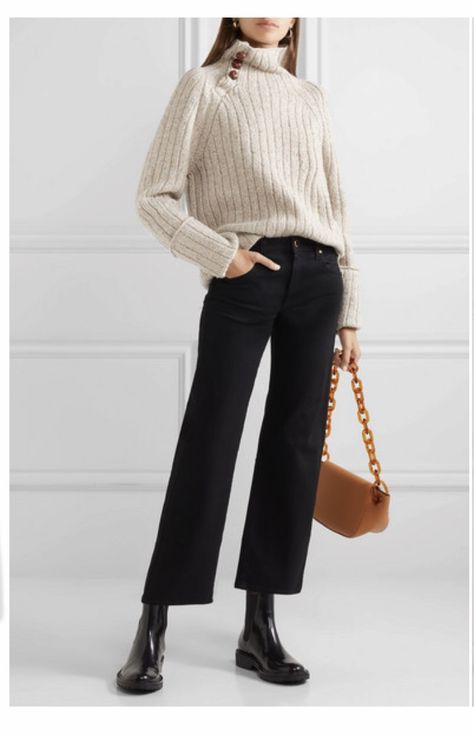 Khaite Jeans, Turtleneck Outfit, Simon Miller, Classy Work Outfits, Pantalon Large, Cozy Sweater, 가을 패션, Dries Van Noten, Outfit Casual