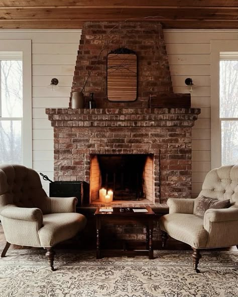 Tile Fireplaces, Fireplace Tv Wall Decor, Cottage Fireplace, Farmhouse Life, Fireplace Tv Wall, Black Tile, Room 2023, Tv Wall Decor, Home Decor Wallpaper