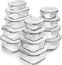 Glass Lunch Containers, Glass Containers With Lids, Penyimpanan Makeup, Desain Pantry, Glass Storage Containers, Food Budget, Food Storage Container Set, Snap Lock, Meal Prep Containers