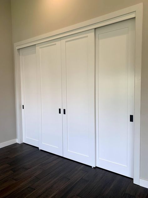 Closet Doors Sliding Glass Closet Doors, Custom Closet Doors, Closet Doors Sliding, Doors For Bedrooms, Modern Closet Doors, Basement Closet, Double Closet Doors, Creating A Capsule Wardrobe, Glass Closet Doors