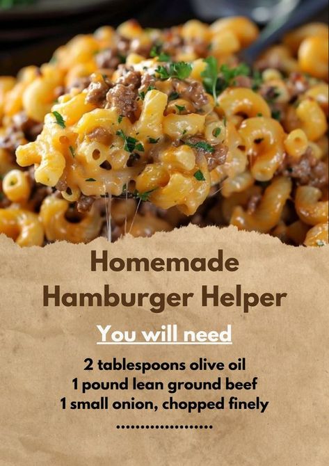 CatchyMeals Healthy Hamburger, Hamburger Helper Recipes, Dried Parsley, Homemade Hamburger, Easy Meat Recipes, Beef Pasta, Homemade Hamburgers, Hamburger Helper, Ground Beef Recipes Easy