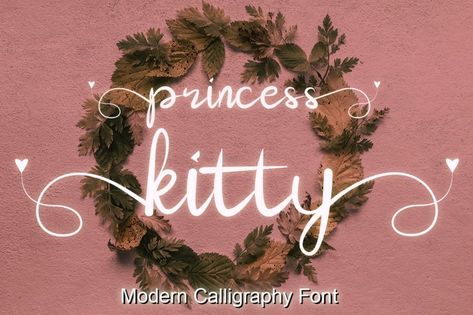 Princess Kitty is a gorgeous script font. It is PUA encoded which means you can access all glyphs and swashes with ease! Princess Kitty was created for product packaging, invitation cards, flyers, event fonts, love fonts, posters, and all aspects that require a delicate touch. You can free download Princess Kitty font for personal use […] The post Princess Kitty Font appeared first on FreeFontDL. Princess Font, Love Fonts, Princess Kitty, Modern Calligraphy Fonts, Font Generator, Font Download, Font Types, Calligraphy Fonts, Princess Style