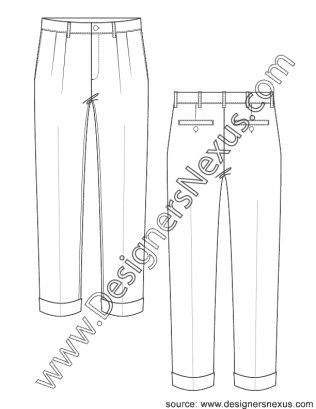 Trouser Illustration Sketches, Pant Flat Sketch, Trouser Flat Sketch, Mens Trousers Flat Sketch, Pants Flat Sketch Women, Pants Drawing, Fashion Sketches Men, Flat Drawings, Clothing Sketches