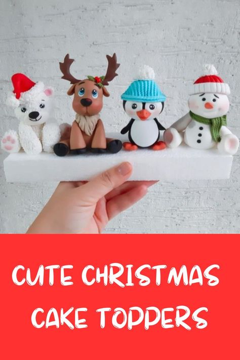 Fondant Christmas Figures, Fondant Gingerbread Man, Christmas Cake Toppers Fondant, Christmas Cake Topper Ideas, Fondant Figures Tutorial Step By Step, Christmas Cake Ideas Fondant, Birthday Cake Ideas Fondant, Christmas Fondant Toppers, Christmas Cake Fondant